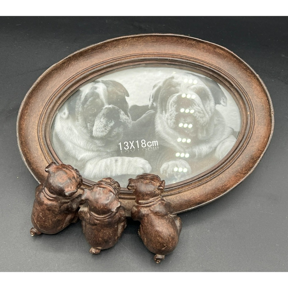 Puppy Dogs Reflecting Picture Frame 13 x 18cm Brown Heavy Material Resin?
